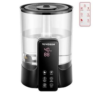 VIVOSUN Air Humidifier, 6L 2-in-1 Cool & Warm Mist Humidifier, Indoor Ultrasonic Humidifier with Essential Oil Box & Remote Control for Bedrooms, Offices, Plants, Dryness, and Skincare