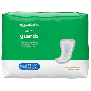 Amazon Basics Men's Incontinence Guards, Maximum Absorbency, 52 Count, (1 Pack of 52)
