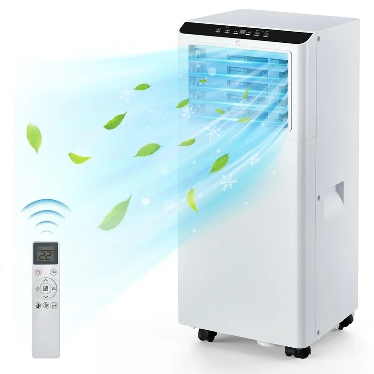 Portable Air Conditioner - 8000BTU, 24 Hour Timer, Cools Up to 350 Sq.ft, Remote Control, 2 Speed Fan