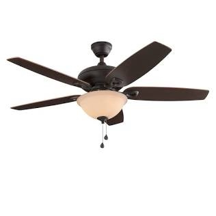 harbor breeze coastal creek 52-in brushed nickel downrod or close mount indoor ceiling fan with light kit