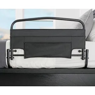 stander 30 inch safety bed rail with padded pouch - swing down hideaway guard railing with safety strap