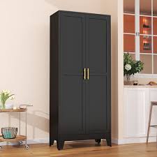 winston porter 74.8'' tall steel pantry cabinet with 5 adjustabel shelves for kitchen and home office