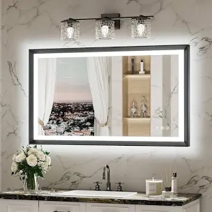 Naliyah LED Bathroom Mirror, Dimmable Vanity Mirror Anti-Fog Wall Mounted With Lights