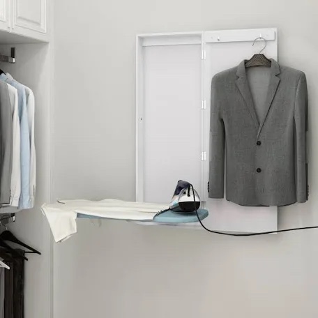 Wall Bulit-In Ironing Board Cabinet with Mirror
