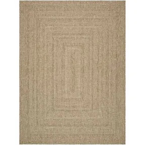 Rectangle Corderra Moroccan Machine Woven Polypropylene Plastic Indoor / Outdoor Area Rug in Brown