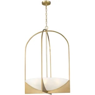 Kratzerville 6 - Light Steel Dimmable Urn / Bowl Chandelier