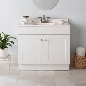32" modern white single bathroom vanity set with 2-doors (sink only) 