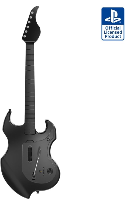 PDP RIFFMASTER Wireless Guitar Controller for PlayStation 5 and PlayStation 4, PS5/PS4, Rock Band 4, Audio Jack, Rechargeable Battery, Officially Licensed by Sony - Black