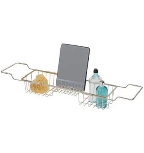 iDesign Everett Adjustable Over Bathtub Caddy, Bath Tray for Holding
