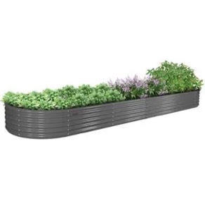 12x3x1.5 ft galvanized raised garden beds outdoor, oval extra large