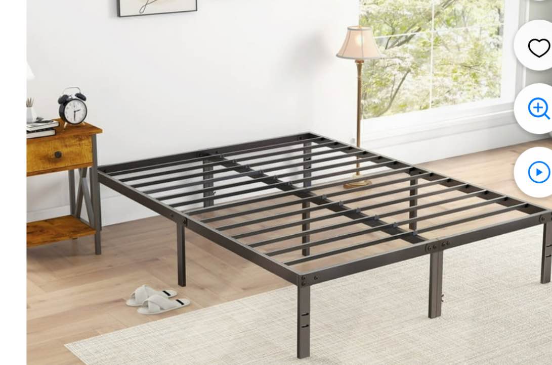 Roseann 18" Heavy Duty Steel Platform Bed Frame with Round Corner