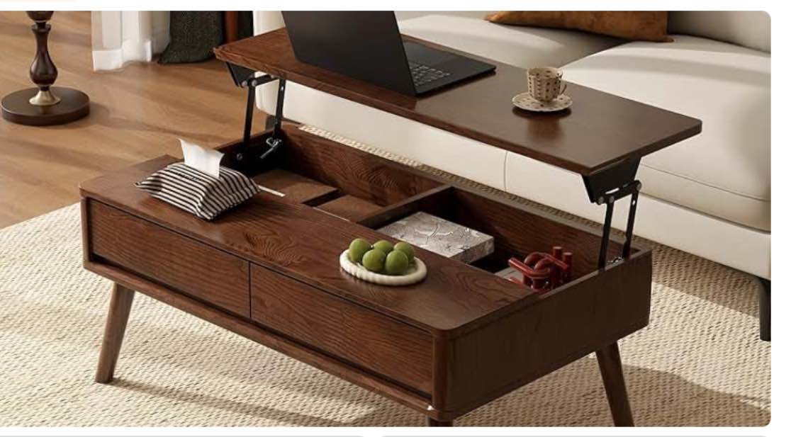 Wood Nesting Coffee Table Set of 2,Sofa Table With Variable Shape Combinations For Living Room, Lounge Area, or Office.