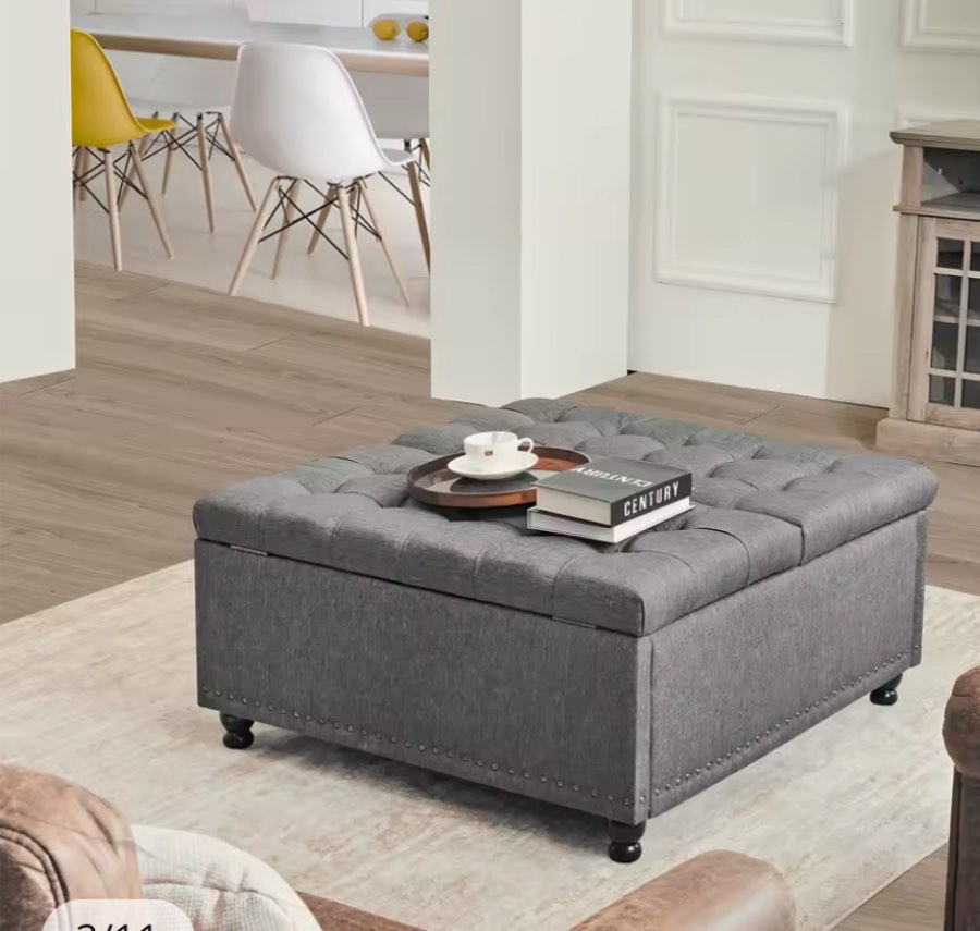 35.5 Inch Large Square Storage Ottoman
