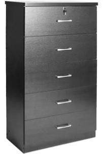 Clifton Better Home Products Olivia Wooden Tall 5 Drawer Chest Bedroom Dresser(Incomplete box 2/2) 
