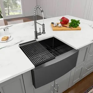 27" L x 21" W Farmhouse Stainless Steel Kitchen Sink Single Bowl Apron Front Sink Farm Sink