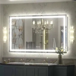 Aevar Super Bright Front & Back LED Lighted Anti-Fog Aluminum Alloy Framed Tempered Glass Bathroom/Vanity Mirror