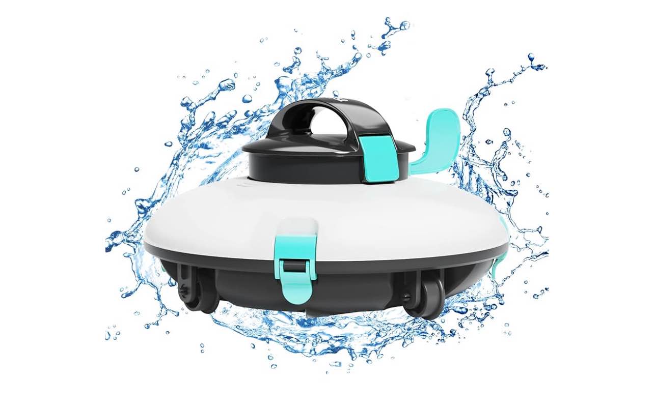 Lydsto Cordless Robotic Pool Cleaner, Automatic Pool Vacuum, Dual-Motor, Stronger Power Suction, Self-Parking, Ideal for Inground or Above Ground Pools Green