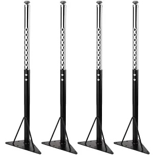 kazaka adjustable table legs, 20-30 inch for activity & office tables - set of 4 (black)