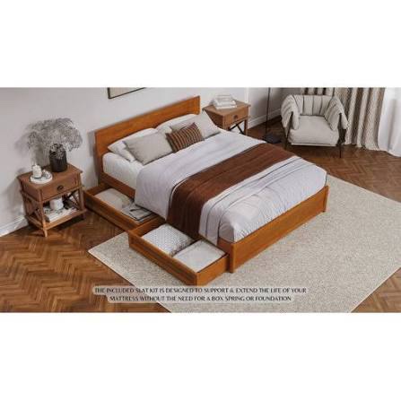 incomplete Lamecia Solid Wood Platform Storage Bed (Incomplete)
