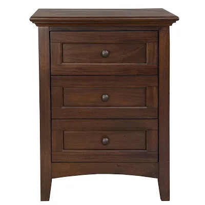 Melusina 3 Drawer Solid Wood Nightstand