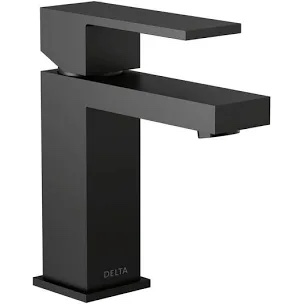 9317-Black Single Handle Bathroom Sink Faucet Modern Matte Black With Drain Assembly