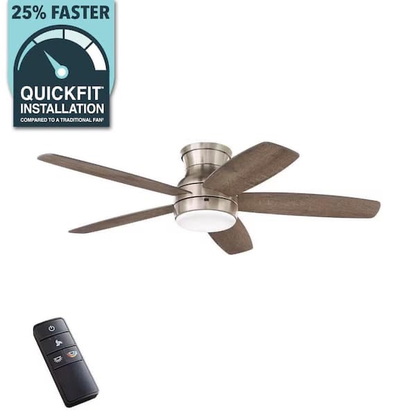 52" 5-blade Ceiling Fan with LED Light Kit and Remote Control