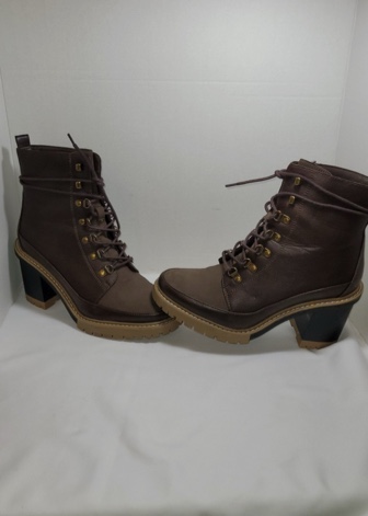Women's Tessa Winter Boots A New Day Brown Chunky Heels Round Toe Lace-up