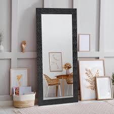 Black Beavercreek Rectangle Wall Mirror Full Length Mirror Decorative Geometric
