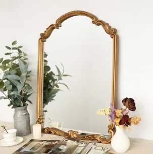 Ahnaish Gold Arch Decorative Mirror for Fireplace, Entryway