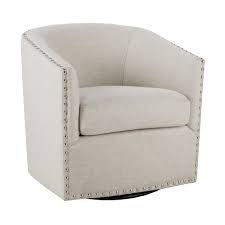 Madison Park Tyler Swivel Chair - Solid Wood, Plywood, Metal Base Accent Armchair Modern Classic Style Family Room Sofa Furniture, Natural