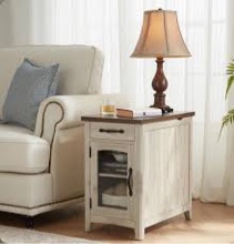 Aneshia End Table with Storage and Charging Station