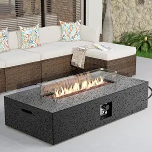 56'' Propane  Concrete Outdoor Fire Pit Table