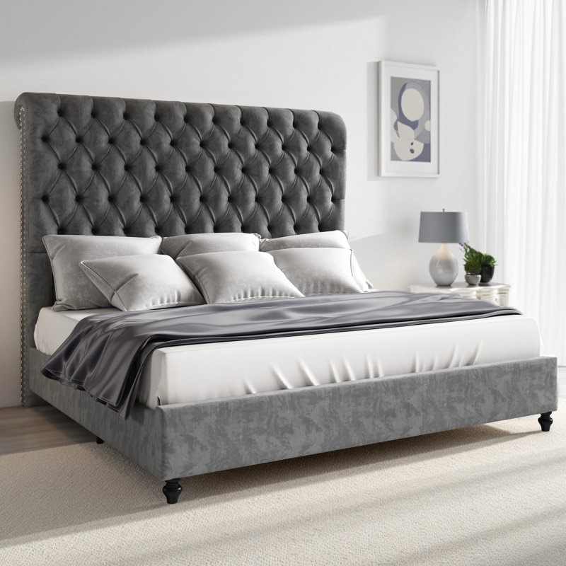 Jampier light gray king size bed