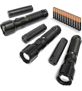 set of 3 Members, Mark 1700 lm dual power flashlights(no batteries)