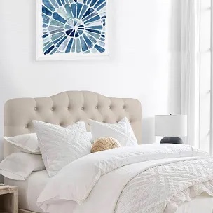 linen upholstered headboard-modern-adjustable height-button tufting