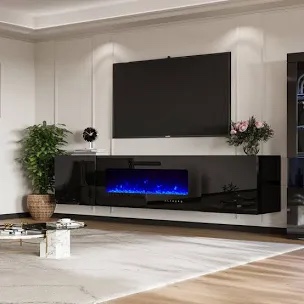 Black 80” floating tv stand 
