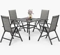 Set of 2 Alyah Square Steel Outdoor Dining Table