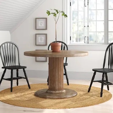 Milburn Round Solid Wood Base Dining Replacement Natural 