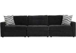 2 Black armrests of 84.25 inch upholstered sofa sectional