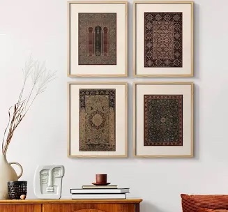 0900493 XTC19641. 116481971C Vintage Abstract Print LXXIII Framed Print - Set of 4 (Set of 4)