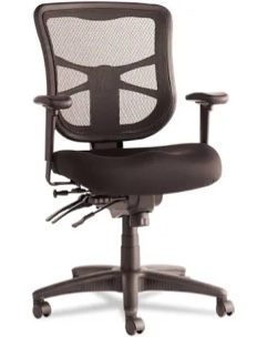 Alera Elusion Series Mesh Mid-Back Multifunction Chair, Black