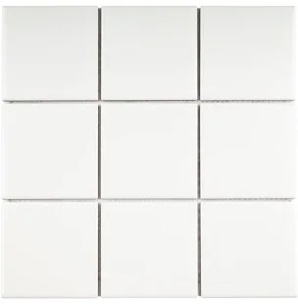 White Celine 4" x 4" Porcelain Mosaic Sheet Wall & Floor Tile