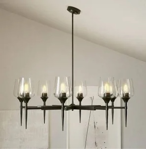 8-light Classic Dimmable Chandelier With Fabric Shades Black Chandelier Classic/traditional Chandelier