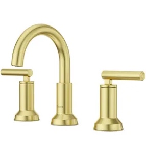 brushed gold Contempra 8 in Widespread Bathroom Faucet in Brushed Nickel 