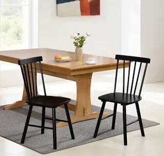 Phaong 17" Wide Mid - Century Modern Windsor Back Wood Modern