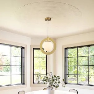 Portland 1 - Light Single Globe Pendant with Wrought Iron Accents