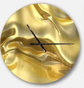 Golden Cloth Texture - Modern Wall Clock Size: Medium 