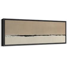 Minimalist Beige And Black Abstract Horizon Retro Fine Art Illustration