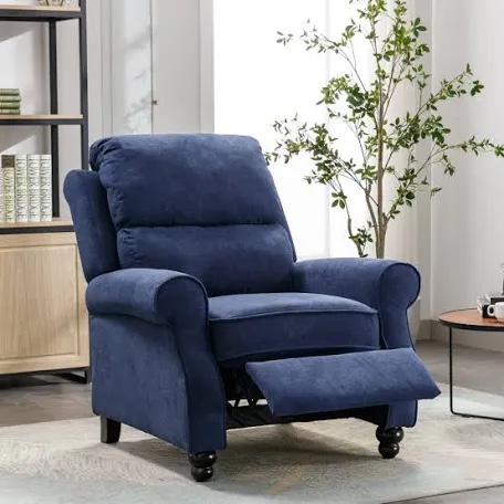 Claire 35.4" Wide Classic and Soft Push Back Recliner with Wide Back