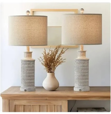 Madysan Resin USB Table Lamp (Set of 2)